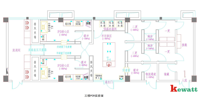 大型PCR擴增實驗樓設計圖